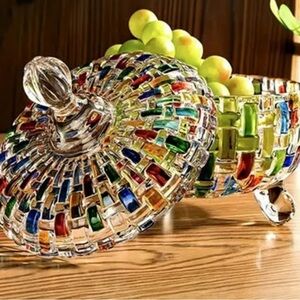 Colorful Mosaic Glass Art Bowl